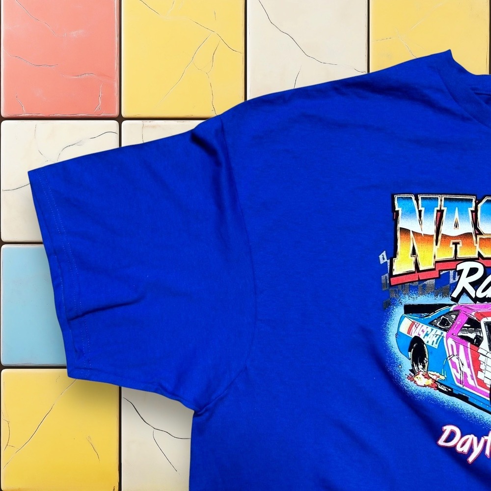 Vintage‎ Y2K NASCAR Daytona 500 Racing T-Shirt Blue Race Car Graphic Men's 3XL - Picture 3 of 6
